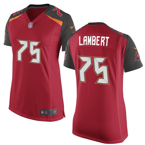 Women's Elite Davonte Lambert Nike Jersey Red Home - #75 NFL Tampa Bay Buccaneers